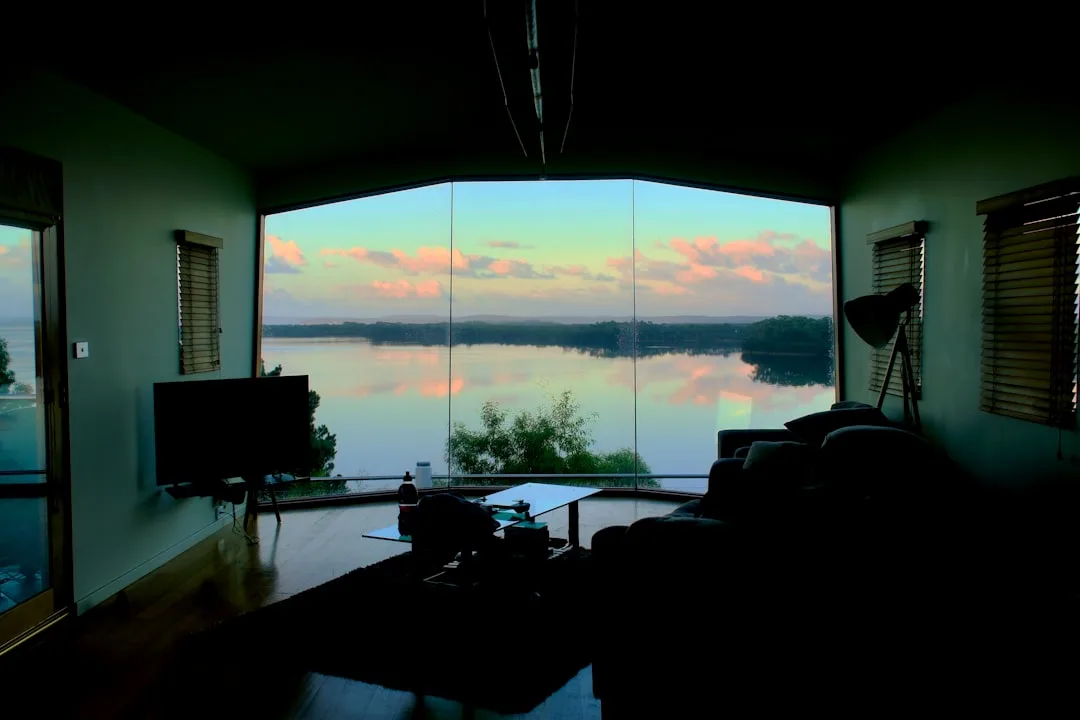 Reflective, calm lifestyle setting