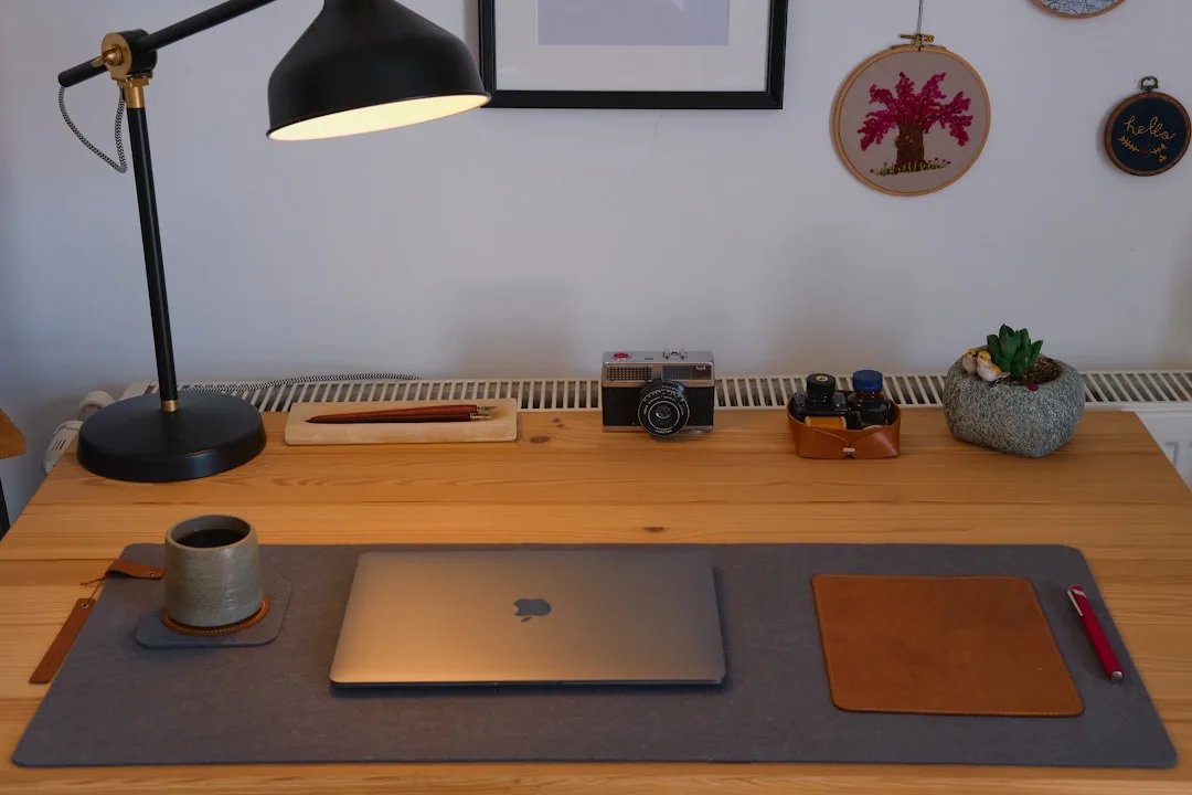 Calm, tidy desk and lifestyle environment